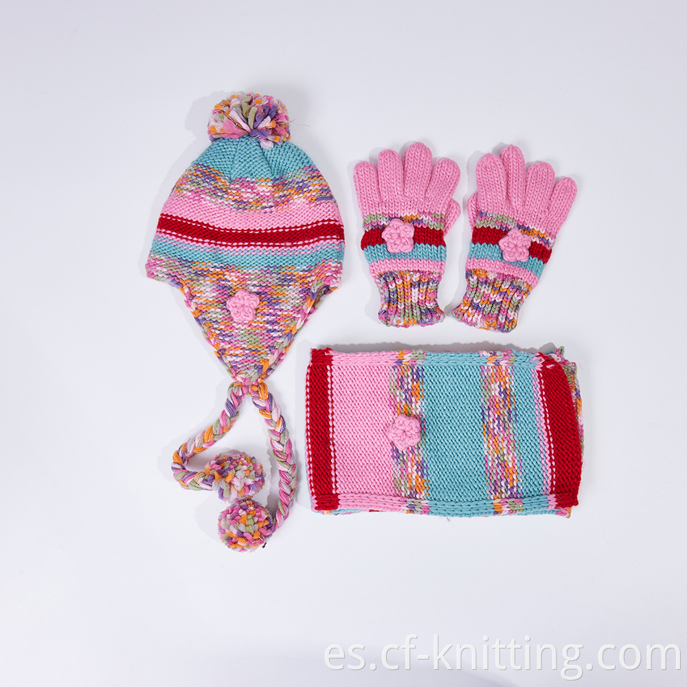 Cf T 0021 Knitted Bean Scarf And Gloves Set 1